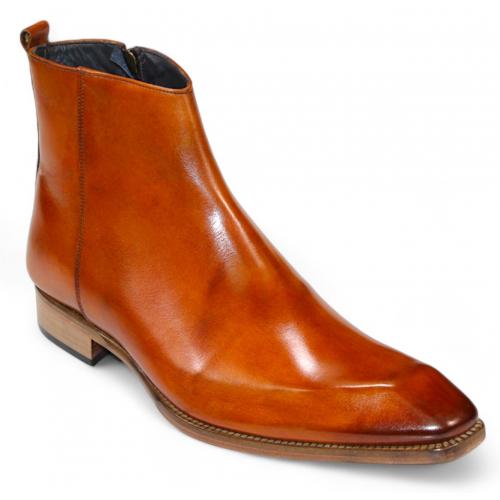 Duca Di Matiste "Romano" Gold Genuine Italian Calf Leather Ankle Boots.